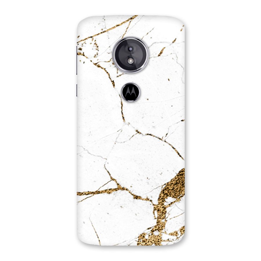 White and Gold Design Back Case for Moto E5