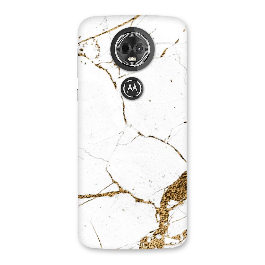 White and Gold Design Back Case for Moto E5 Plus