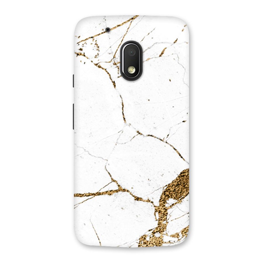 White and Gold Design Back Case for Moto G4 Play