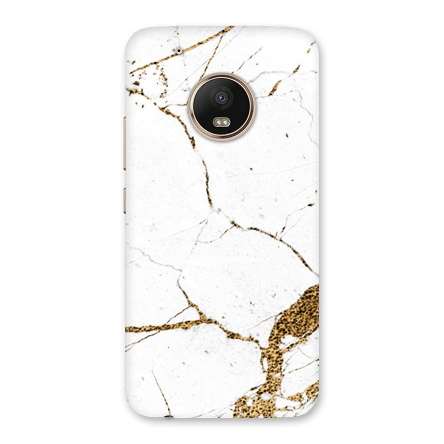 White and Gold Design Back Case for Moto G5 Plus
