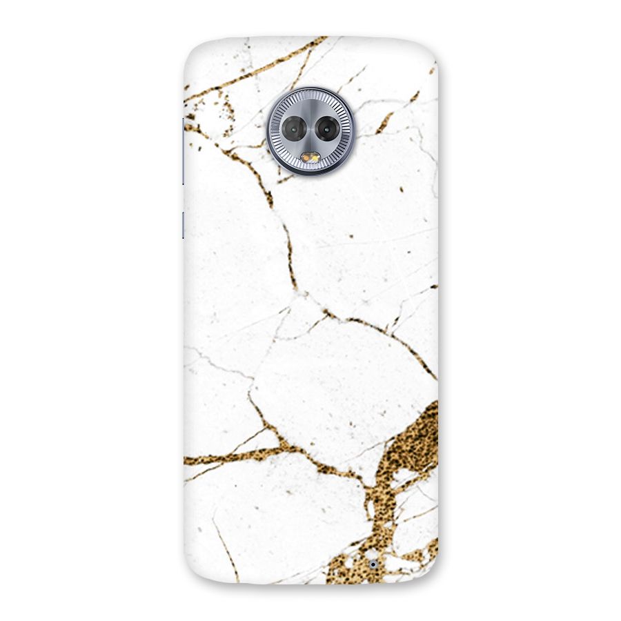 White and Gold Design Back Case for Moto G6 Plus