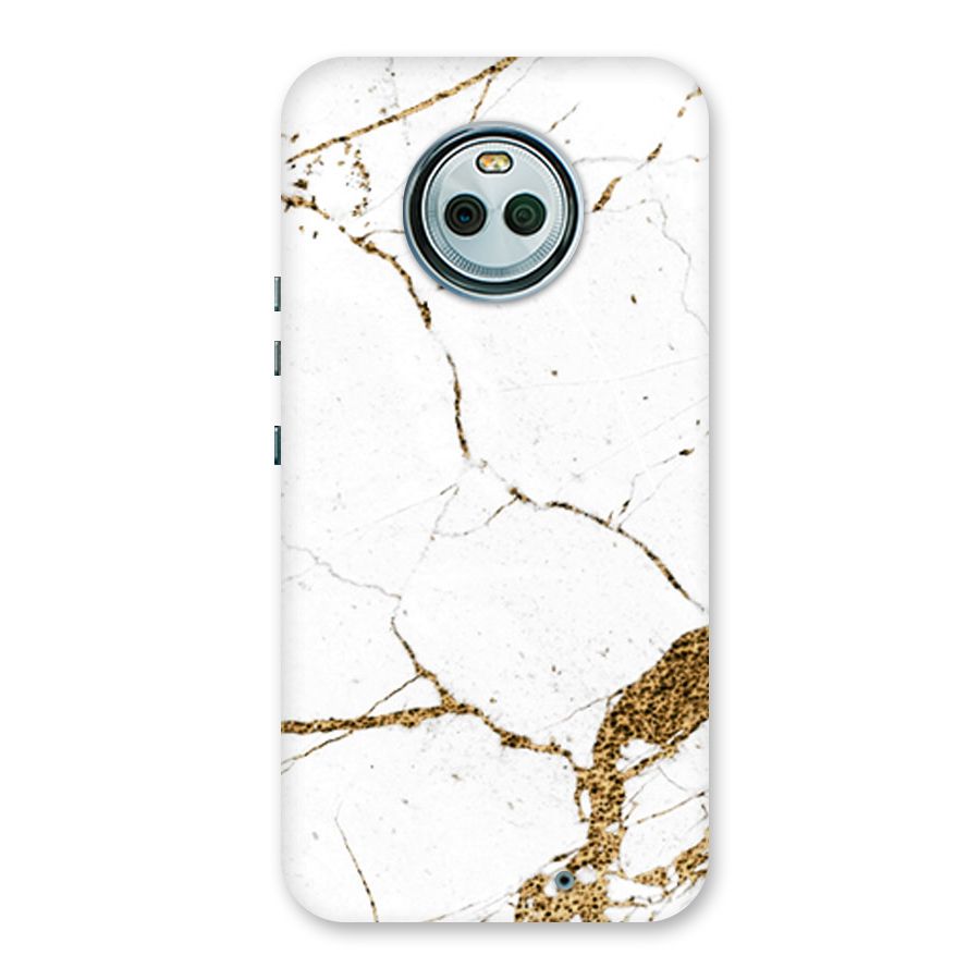 White and Gold Design Back Case for Moto X4