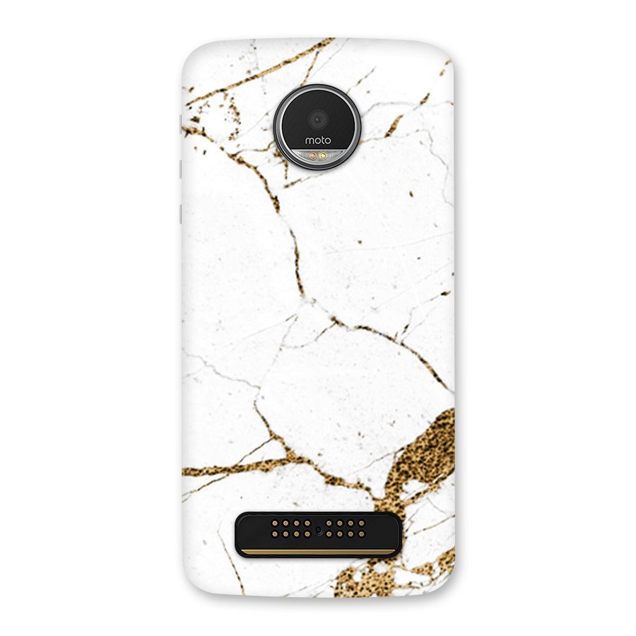 White and Gold Design Back Case for Moto Z Play