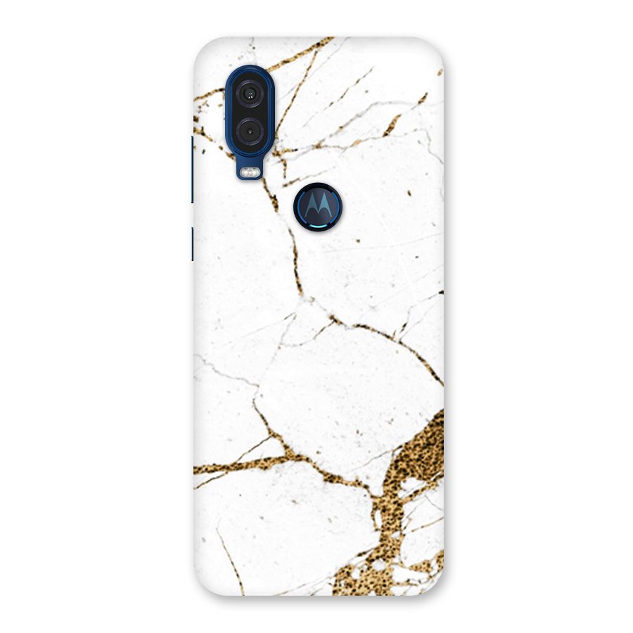 White and Gold Design Back Case for Motorola One Vision