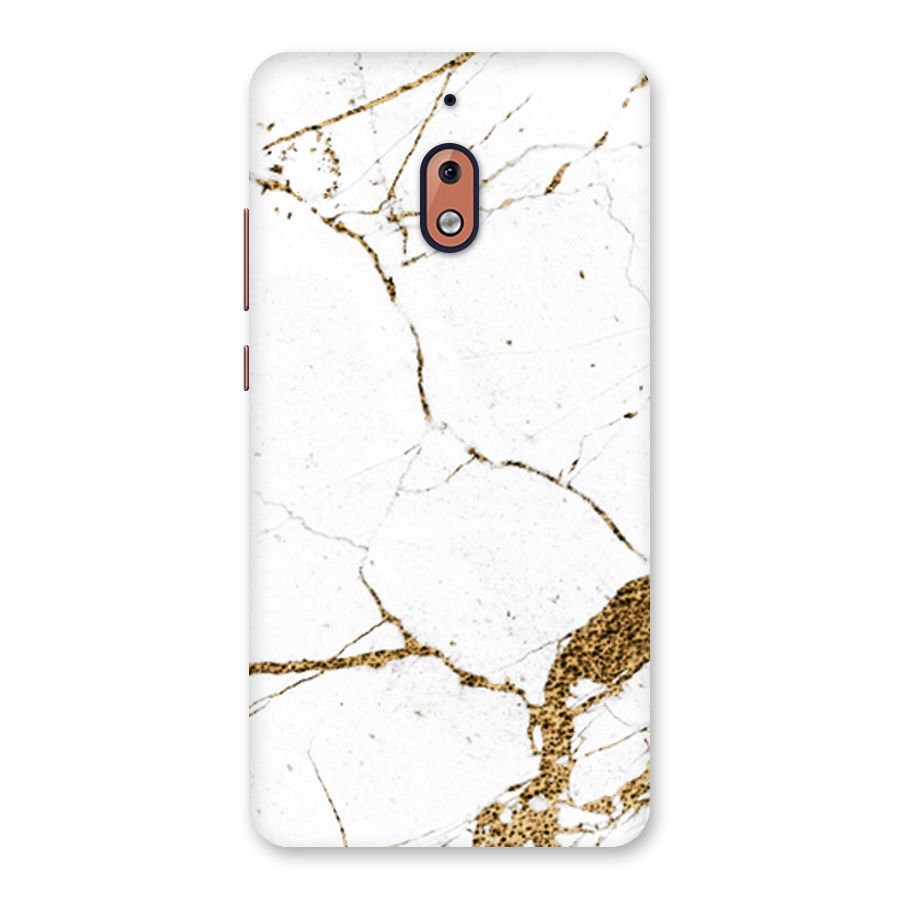 White and Gold Design Back Case for Nokia 2.1