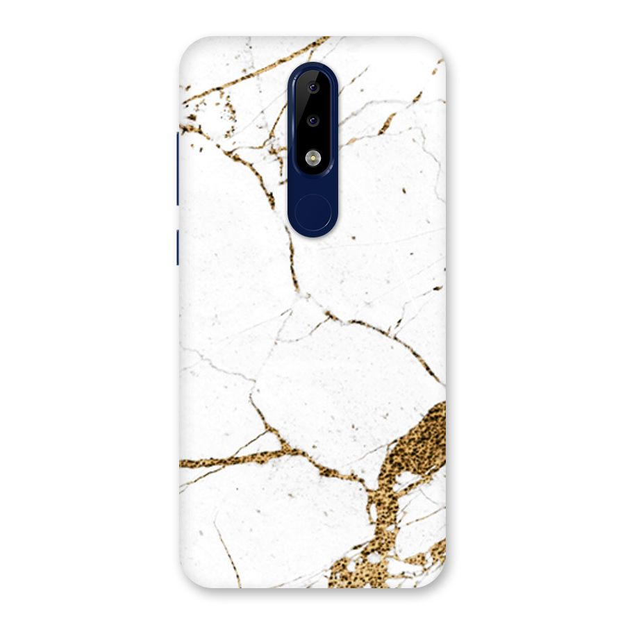 White and Gold Design Back Case for Nokia 5.1 Plus