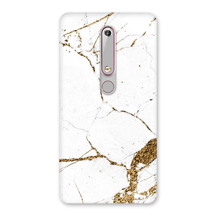 White and Gold Design Back Case for Nokia 6.1