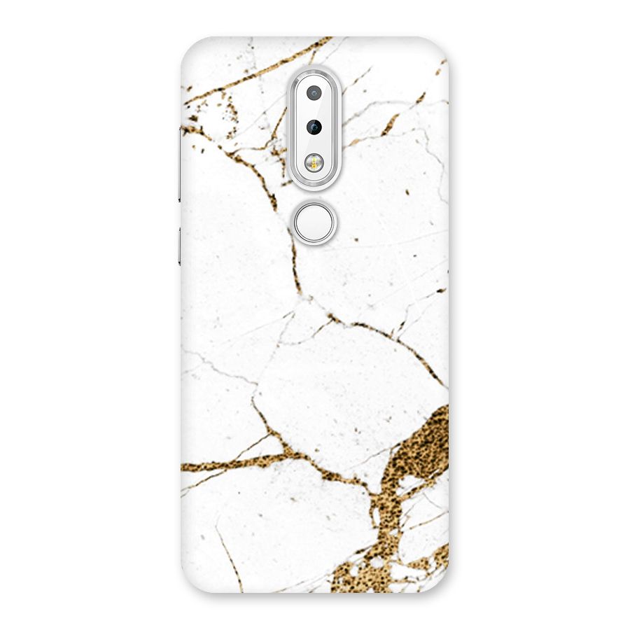 White and Gold Design Back Case for Nokia 6.1 Plus