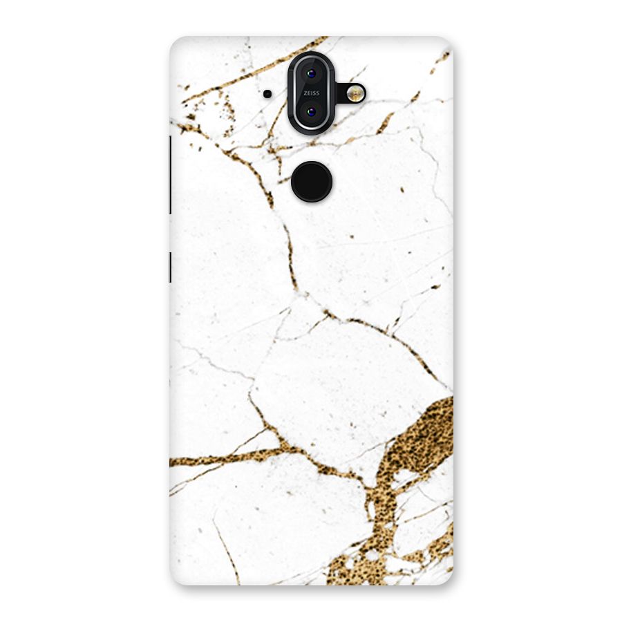 White and Gold Design Back Case for Nokia 8 Sirocco
