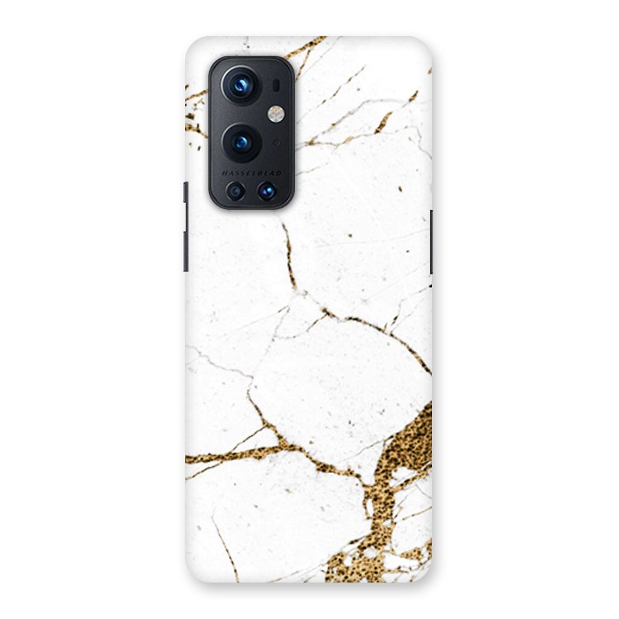 White and Gold Design Back Case for OnePlus 9 Pro