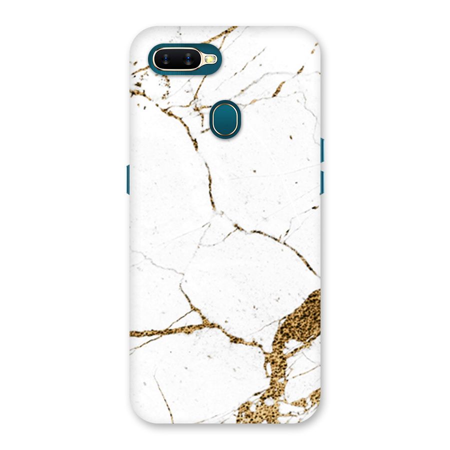 White and Gold Design Back Case for Oppo A11k