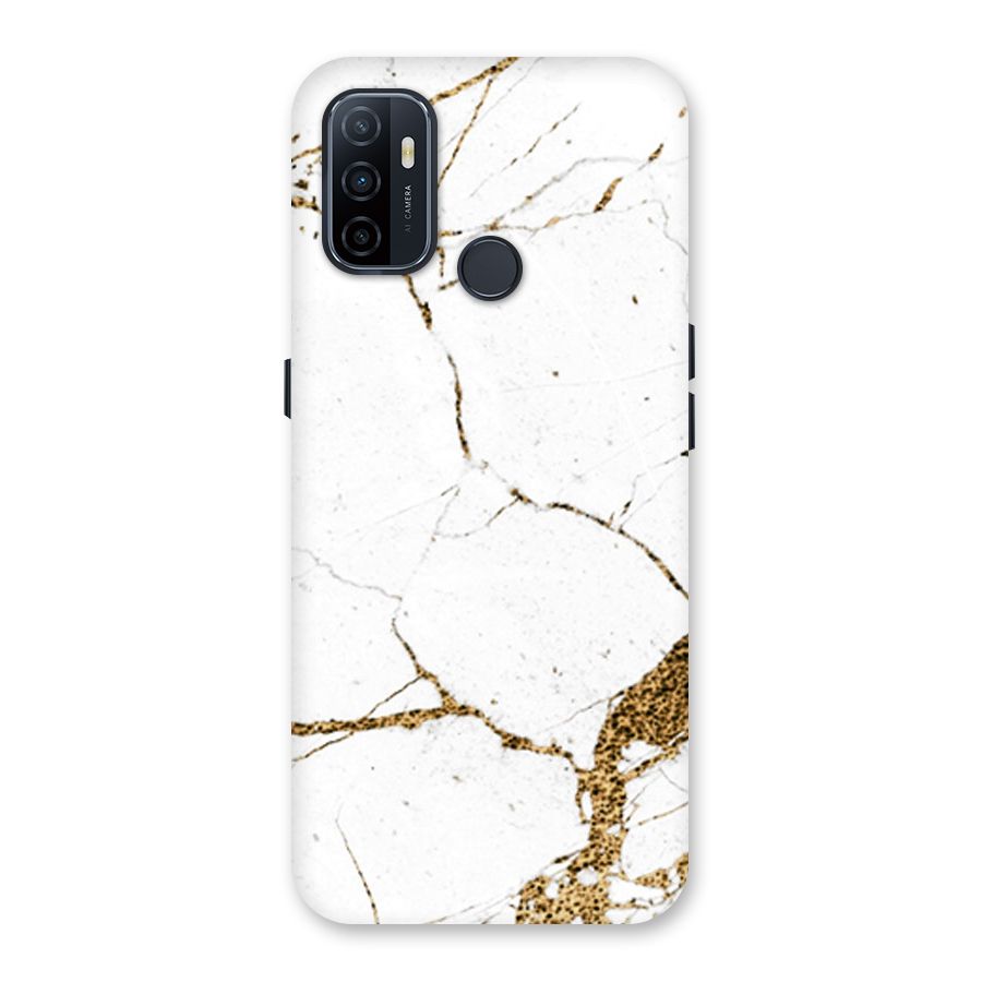 White and Gold Design Back Case for Oppo A32