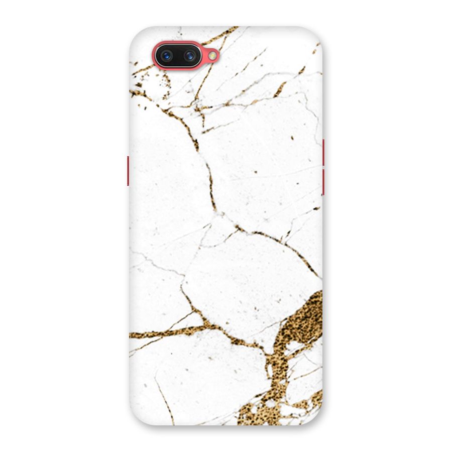 White and Gold Design Back Case for Oppo A3s