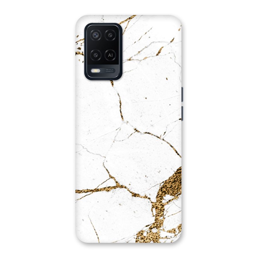 White and Gold Design Back Case for Oppo A54