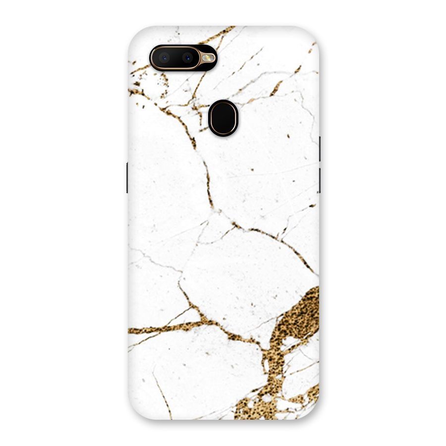 White and Gold Design Back Case for Oppo A5s