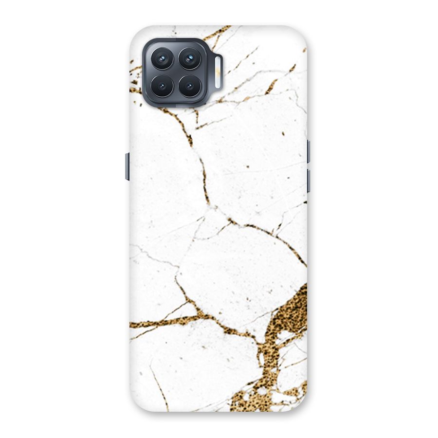 White and Gold Design Back Case for Oppo F17 Pro