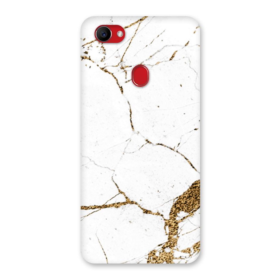 White and Gold Design Back Case for Oppo F7