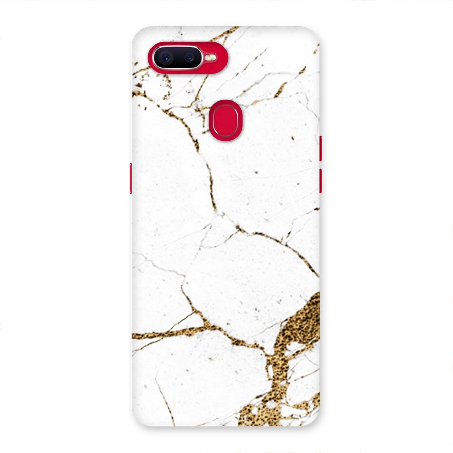 White and Gold Design Back Case for Oppo F9 Pro