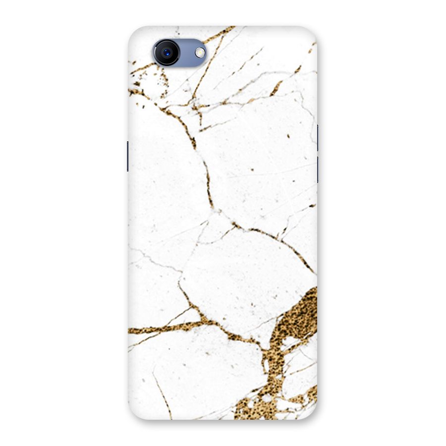 White and Gold Design Back Case for Oppo Realme 1