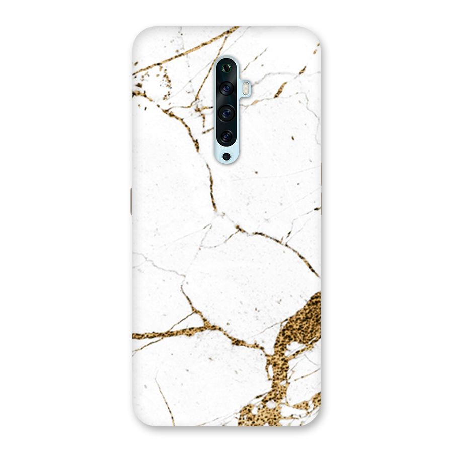 White and Gold Design Back Case for Oppo Reno2 F