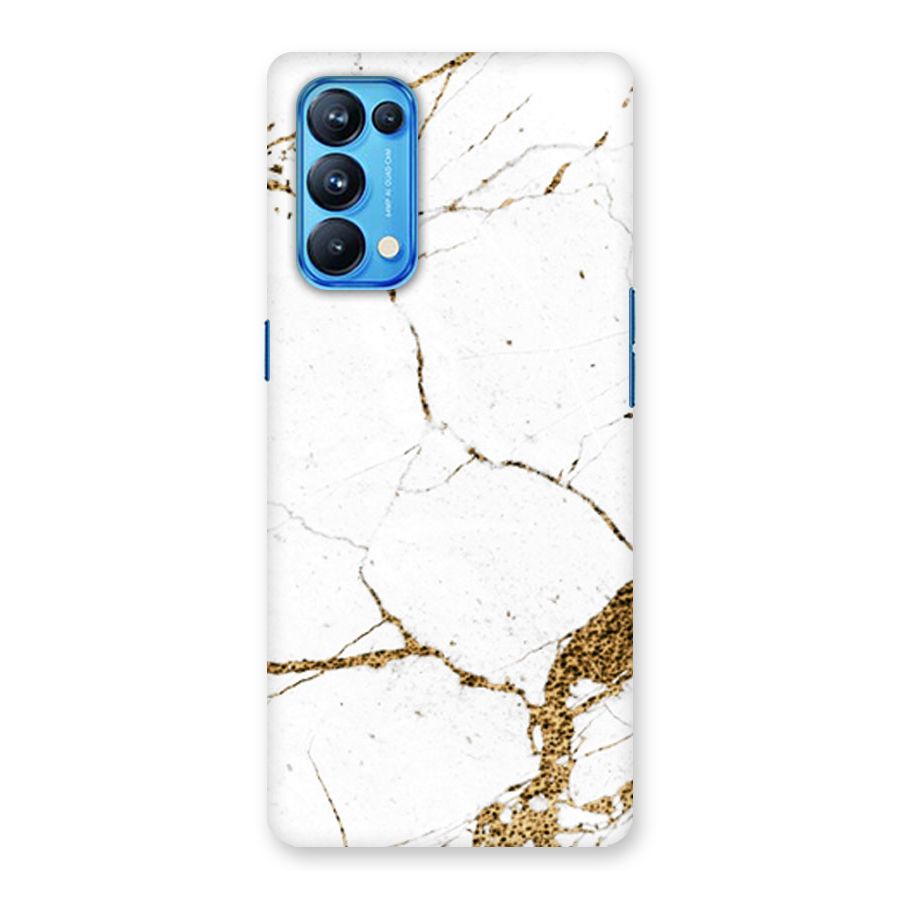 White and Gold Design Back Case for Oppo Reno5 Pro 5G