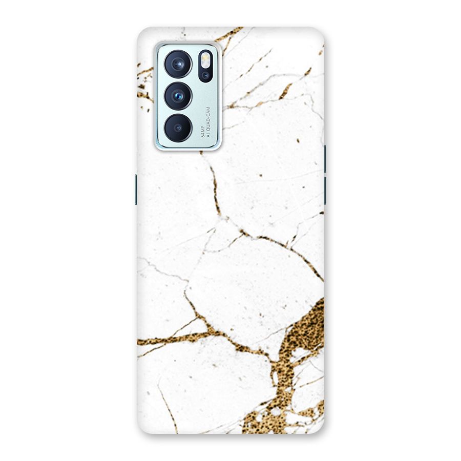 White and Gold Design Back Case for Oppo Reno6 Pro 5G