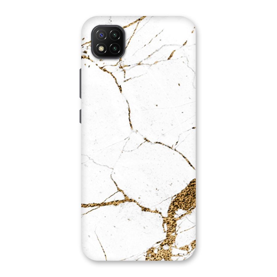 White and Gold Design Back Case for Poco C3