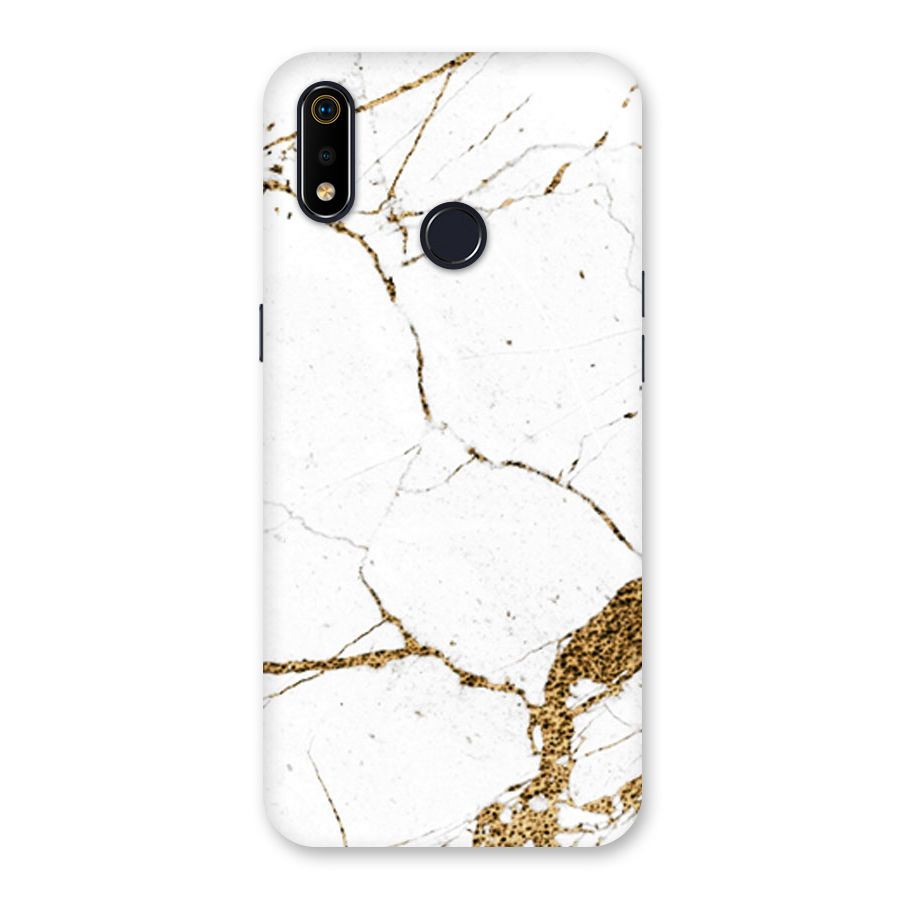 White and Gold Design Back Case for Realme 3i