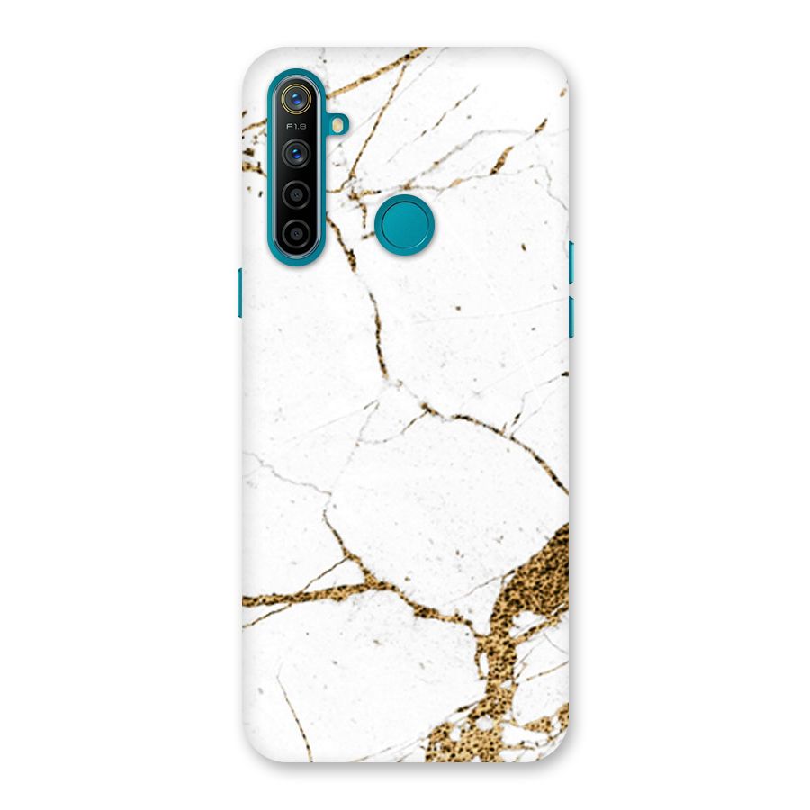 White and Gold Design Back Case for Realme 5i