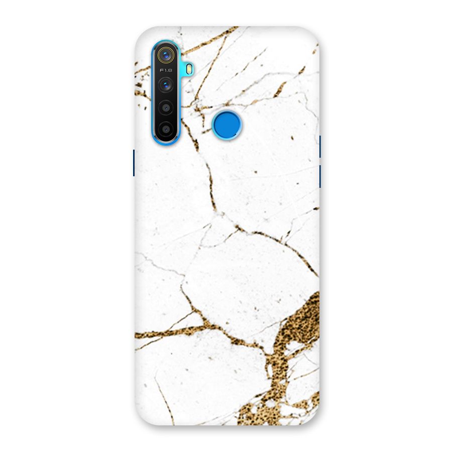 White and Gold Design Back Case for Realme 5s
