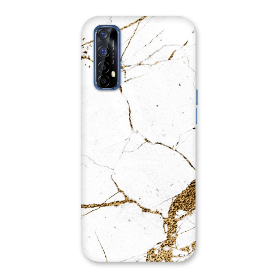 White and Gold Design Back Case for Realme 7