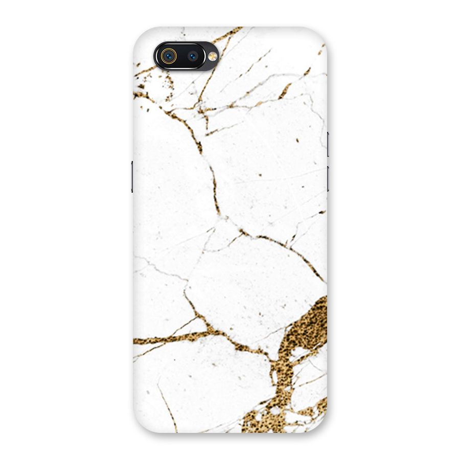 White and Gold Design Back Case for Realme C2