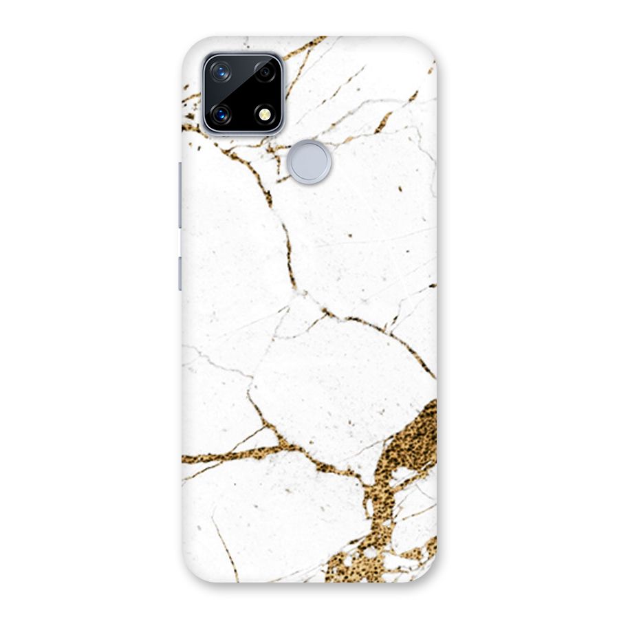 White and Gold Design Back Case for Realme Narzo 20