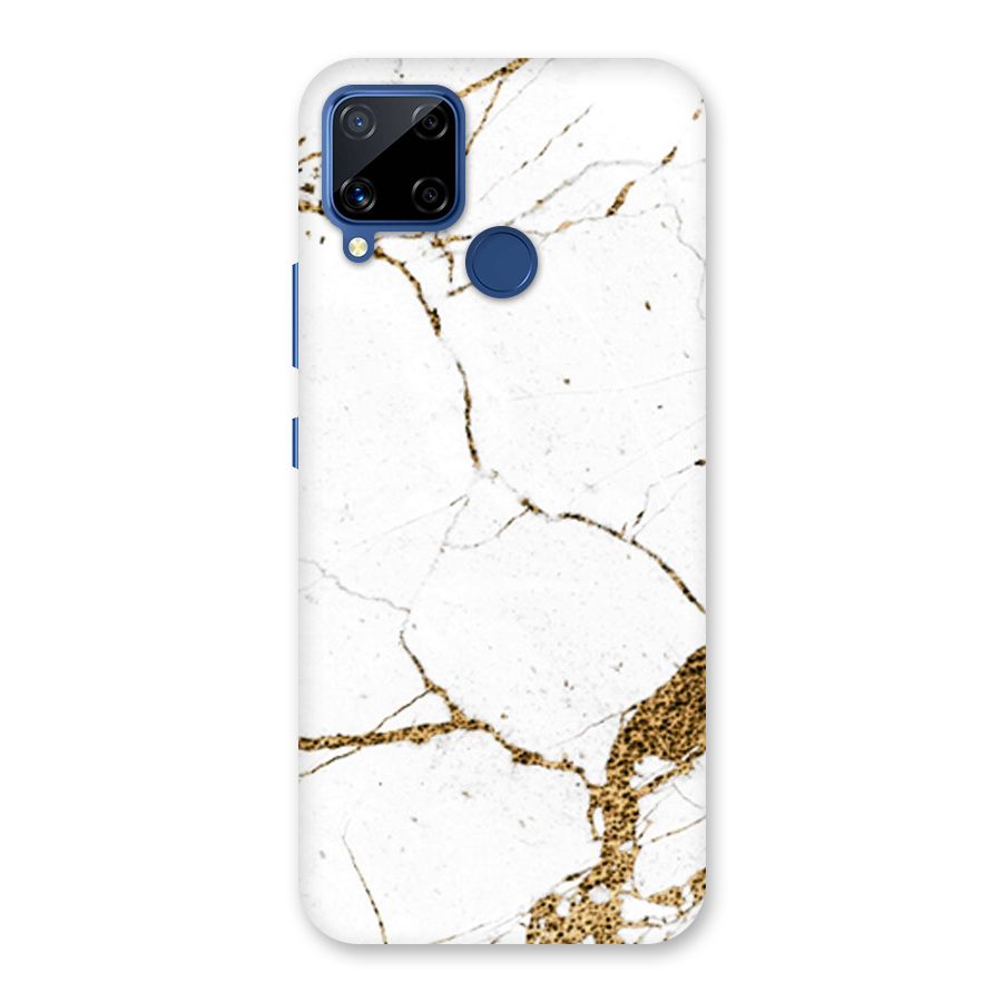 White and Gold Design Back Case for Realme Narzo 30A