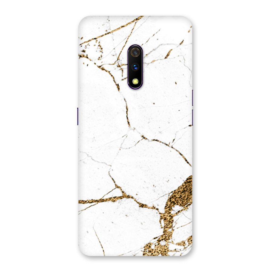 White and Gold Design Back Case for Realme X
