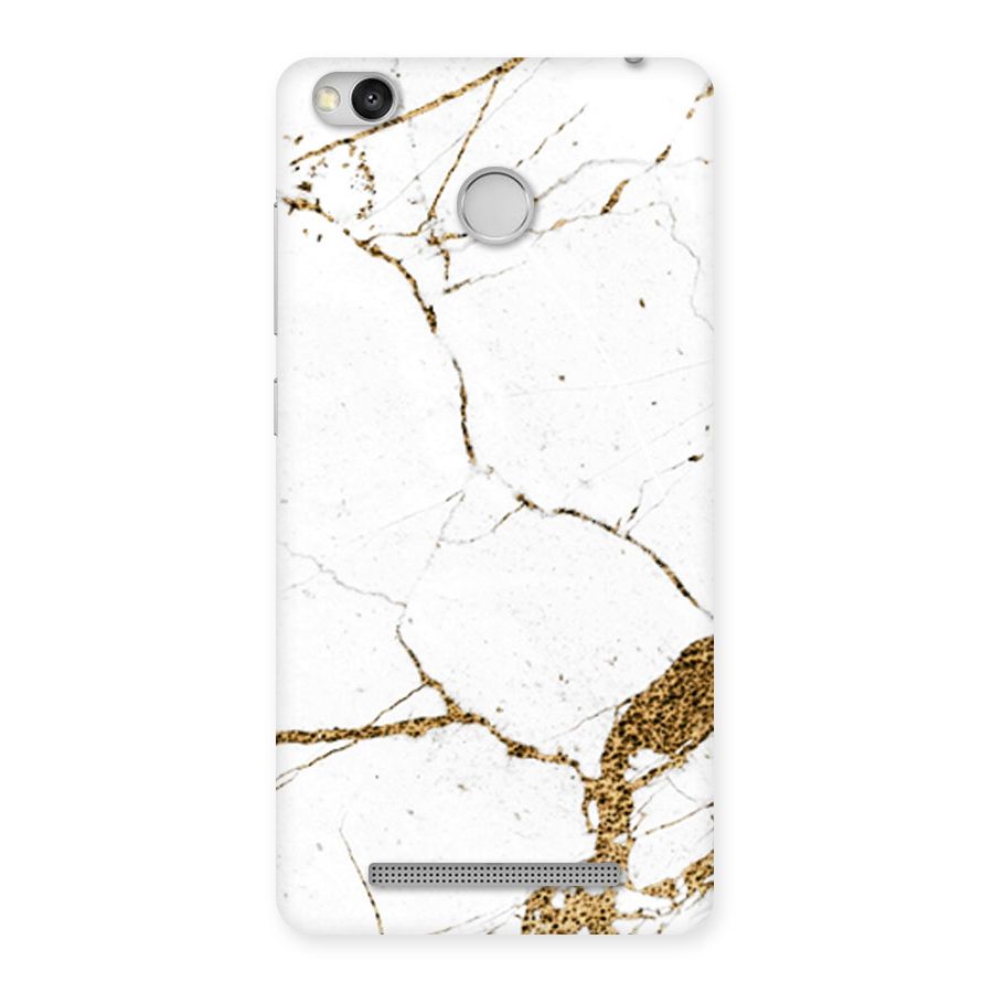White and Gold Design Back Case for Redmi 3S Prime