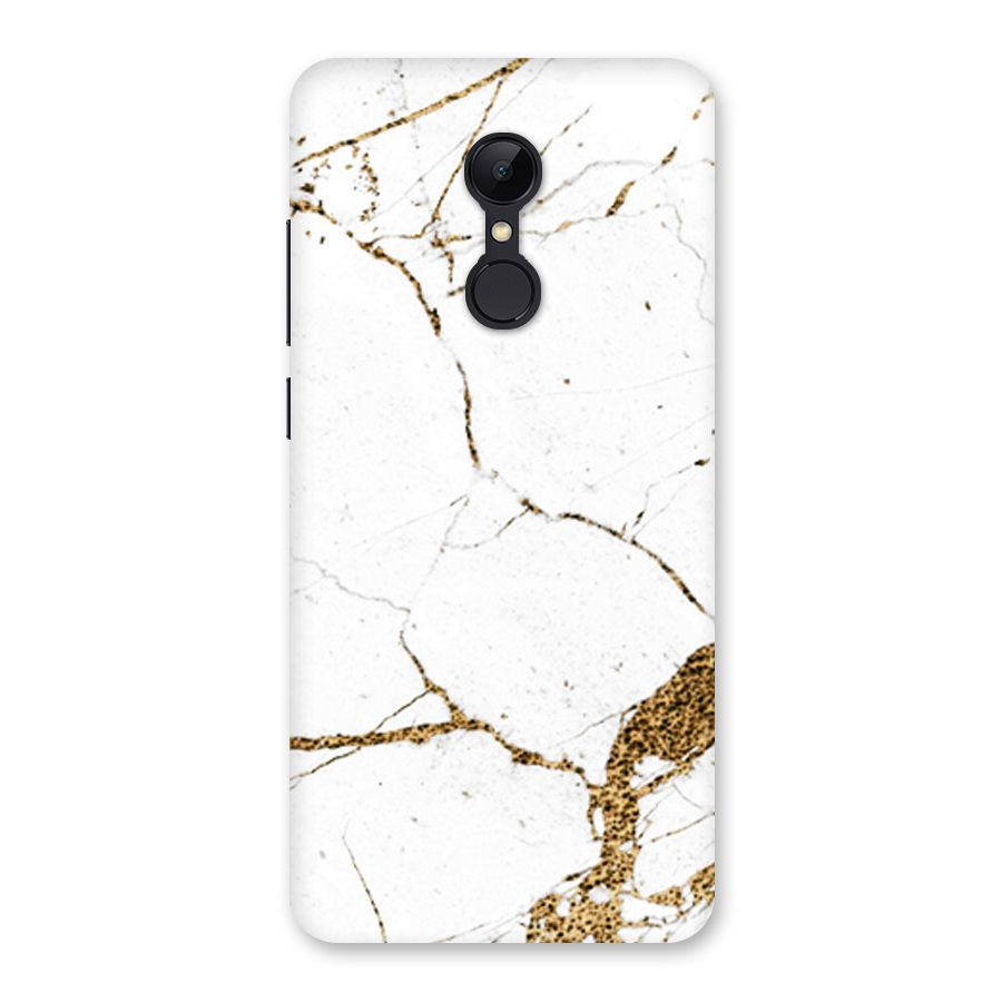 White and Gold Design Back Case for Redmi 5