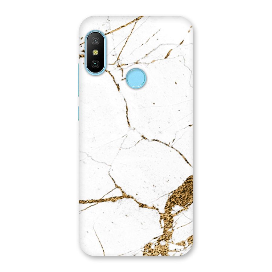 White and Gold Design Back Case for Redmi 6 Pro