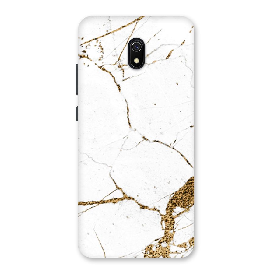 White and Gold Design Back Case for Redmi 8A