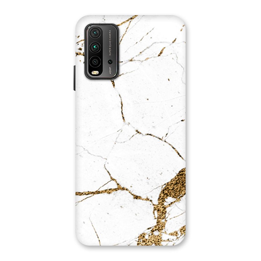 White and Gold Design Back Case for Redmi 9 Power
