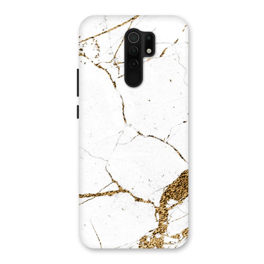 White and Gold Design Back Case for Redmi 9 Prime
