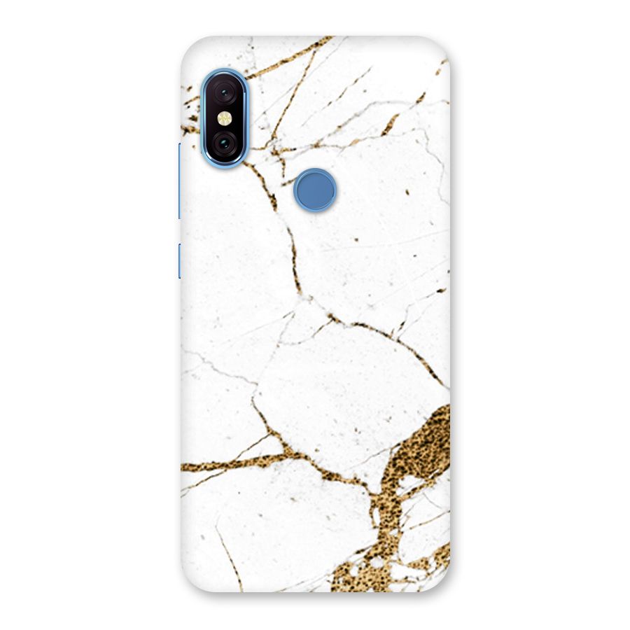 White and Gold Design Back Case for Redmi Note 6 Pro