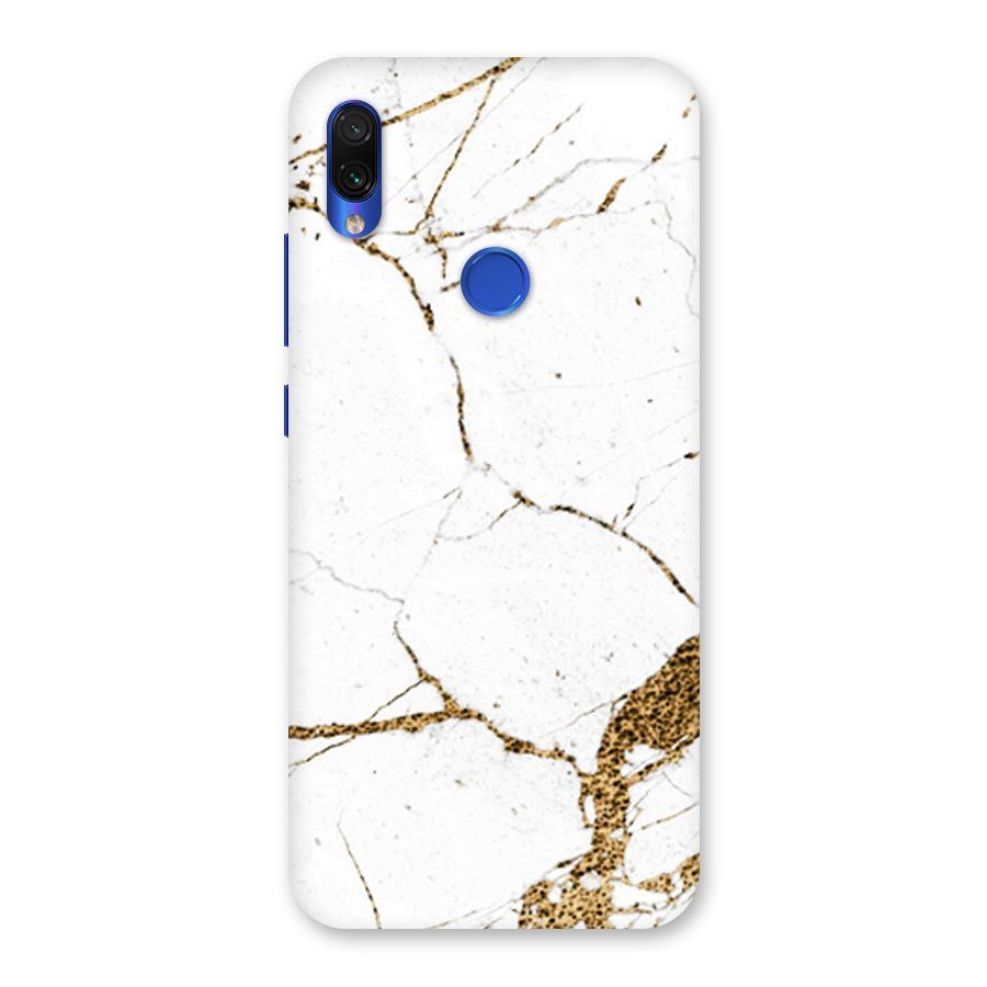 White and Gold Design Back Case for Redmi Note 7S