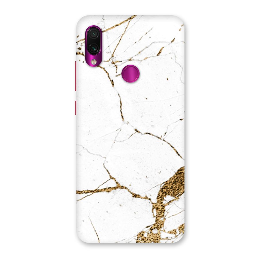 White and Gold Design Back Case for Redmi Note 7 Pro