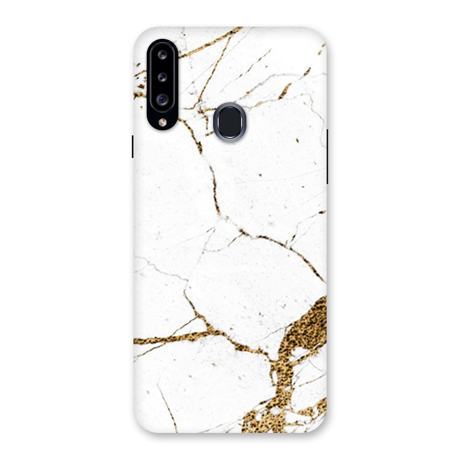 White and Gold Design Back Case for Samsung Galaxy A20s