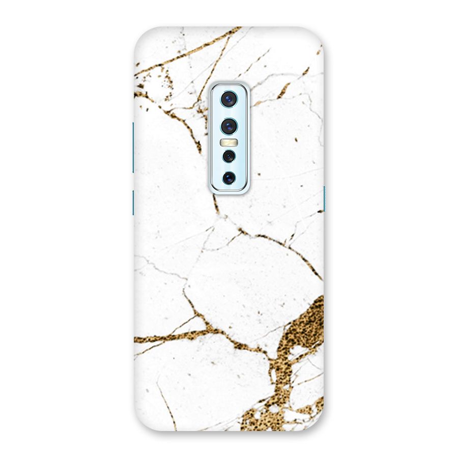White and Gold Design Back Case for Vivo V17 Pro