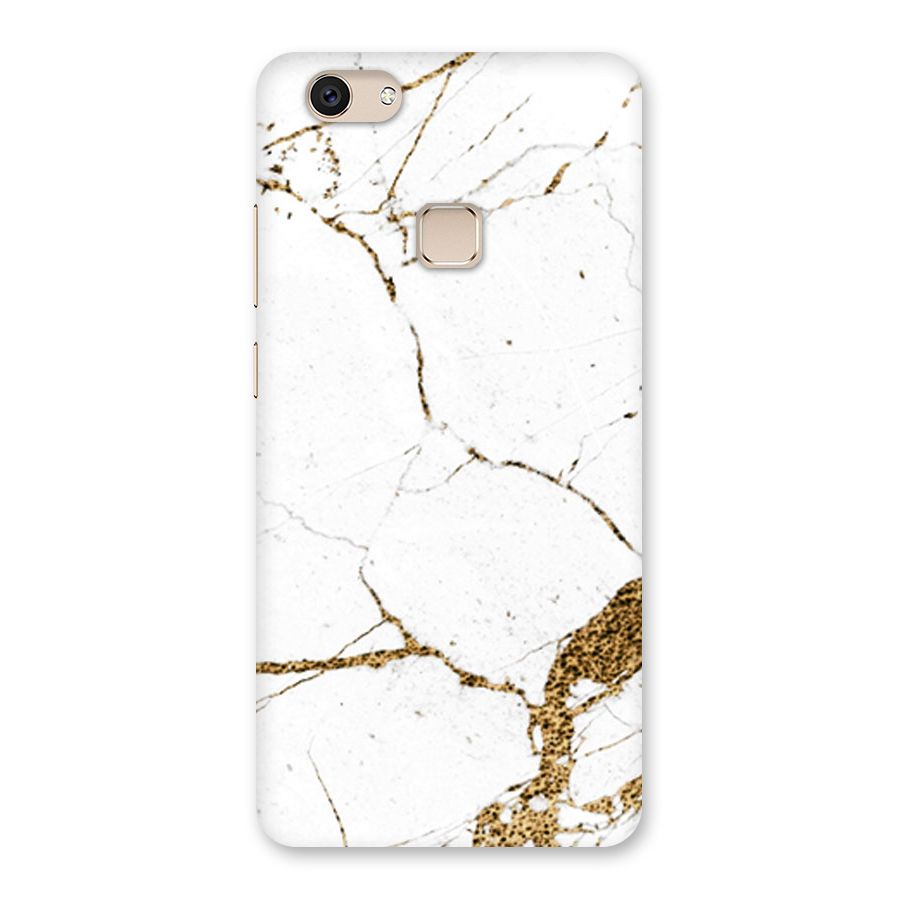 White and Gold Design Back Case for Vivo V7