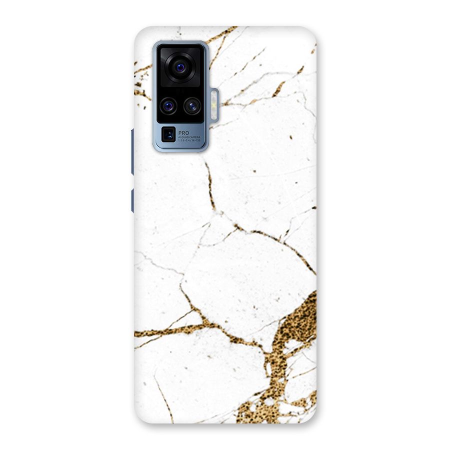 White and Gold Design Back Case for Vivo X50 Pro