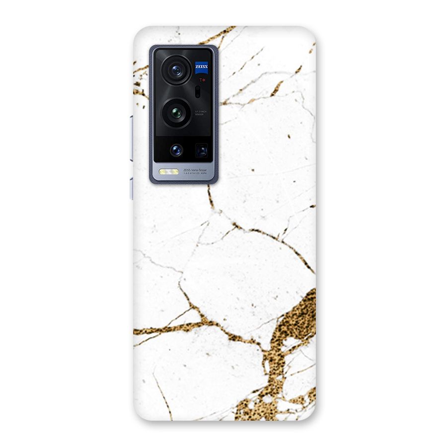 White and Gold Design Back Case for Vivo X60 Pro Plus