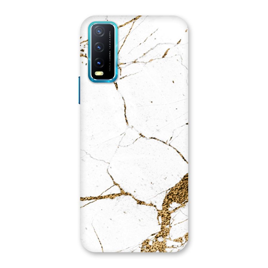 White and Gold Design Back Case for Vivo Y20A